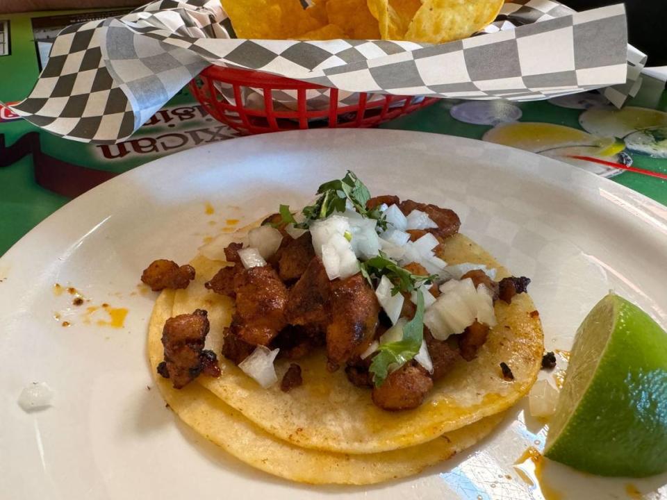 An adobada taco from Lilias Mexican Cuisine & Cantina at 190 E Bakerview Rd. in Bellingham, Wash. on Wednesday, June 5, 2024. Alyse Smith/The Bellingham Herald