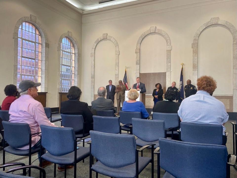 Caddo Parish Criminal Justice Task Force releases recommendations on how to decrease the overpopulation at Caddo Correctional Center, Nov. 14, 2023.