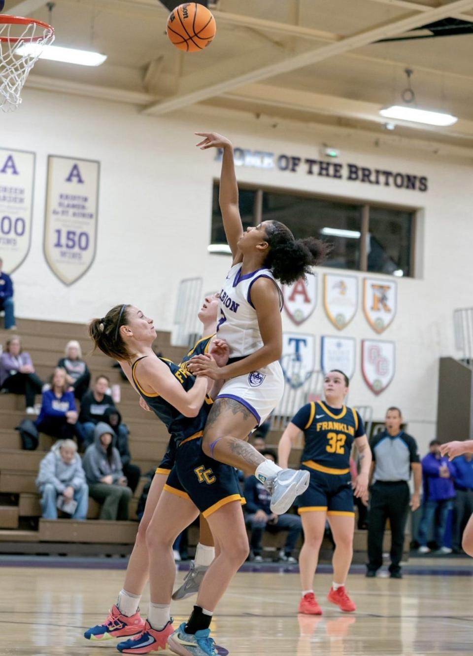 Former Lakeview High standout Brazyll Watkins, right, is currently the leading scorer for the Albion College women's basketball team. Albion College will begin MIAA tourney play on Wednesday.