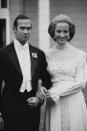 <p><strong>Wedding date: </strong>June 30, 1978</p><p><strong>Wedding tiara: </strong>Princess Michael, also known as Marie Christine, only wore a tiara to a ball held after her wedding, not at her actual marriage ceremony. She chose <a href="http://www.thecourtjeweller.com/2014/12/the-kent-city-of-london-fringe-tiara.html" rel="nofollow noopener" target="_blank" data-ylk="slk:the Kent City of London Fringe tiara;elm:context_link;itc:0;sec:content-canvas" class="link ">the Kent City of London Fringe tiara</a> for the celebration, a piece which was originally given to Princess Michael's mother-in-law, Princess Marina, Duchess of Kent by the City of London on her wedding day in 1934. The tiara was left to her husband, Prince Michael, when Princess Marina died in 1968. It was also worn by Princess Alexandra of Kent and by Princess Michael's daughter, <a href="https://www.townandcountrymag.com/style/jewelry-and-watches/a27457471/lady-gabriella-windsor-royal-wedding-tiara/" rel="nofollow noopener" target="_blank" data-ylk="slk:Gabriella Windsor;elm:context_link;itc:0;sec:content-canvas" class="link ">Gabriella Windsor</a>, on their wedding days.</p>