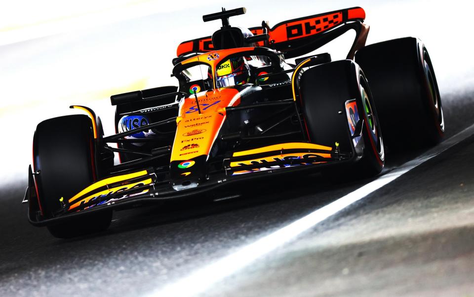Oscar Piastri of Australia driving the (81) McLaren MCL38 Mercedes on track during practice ahead of the F1 Grand Prix of Japan at Suzuka International Racing Course on April 05, 2024 in Suzuka, Japan