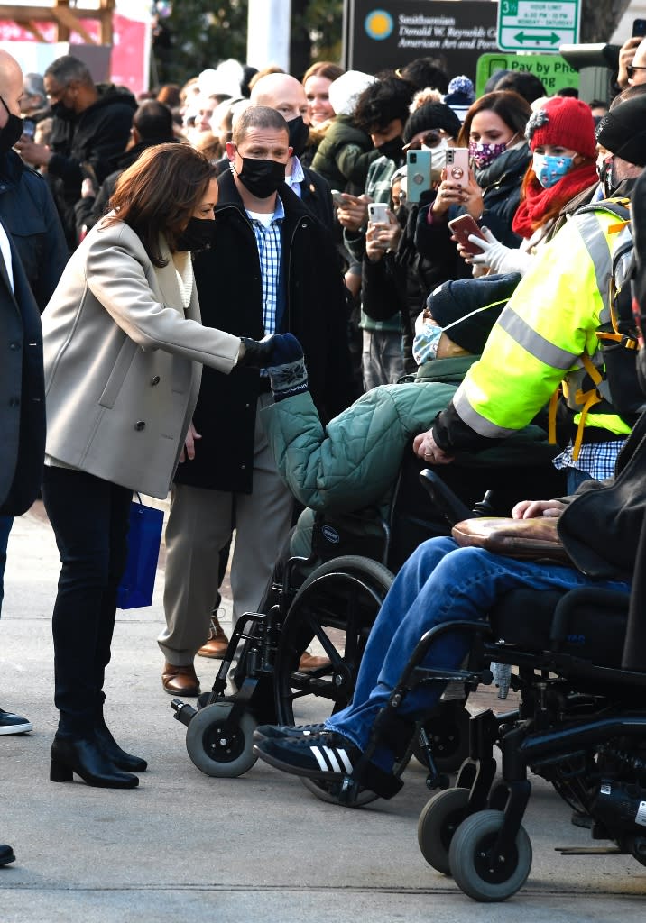 Vice President Kamala Harris and Second Gentleman Douglas Emhoff visit DC’s Downtown Holiday Market. - Credit: Mike Theiler - Pool via CNP / MEGA