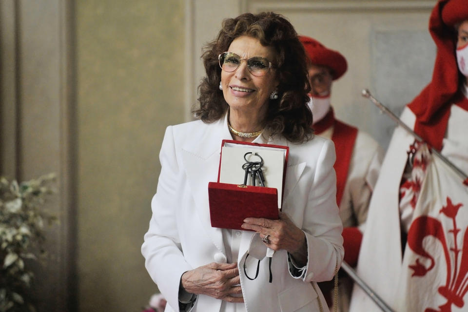 <p>Sophia Loren is honored with the keys to the city of Florence, Italy on June 5. </p>