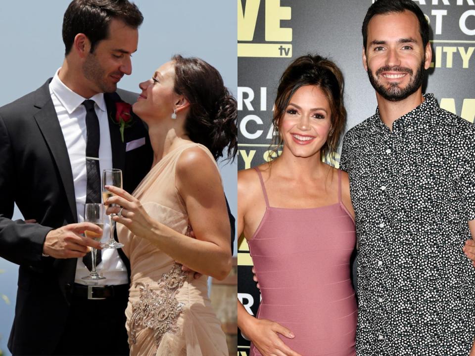 Chris Siegfried and Desiree Hartsock in 2013, left; right, in 2018.