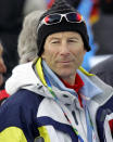 FILE - Swedish ski legend Ingemar Stenmark is seen in the stands of the Men's Slalom at the Turin 2006 Winter Olympic Games in Sestriere Colle, Italy, Saturday, Feb. 25, 2006. Ingemar Stenmark's unbreakable skiing record just got matched by Mikaela Shiffrin. The American won a giant slalom on Friday, March 10, 2023, to equal the Swedish great's record of 86 World Cup victories, which he set more than three decades ago. (AP Photo/Luca Bruno, File)