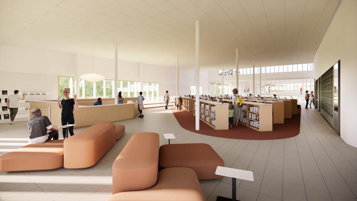 A rendering of the inside of the Fern Creek Library.