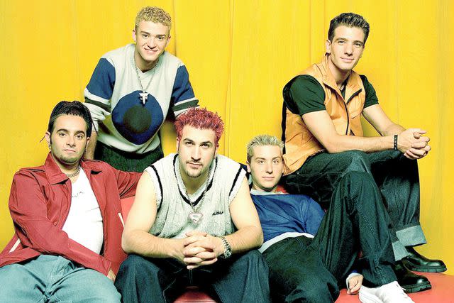 <p>Bob Berg/Getty</p> *NSYNC members Chris Kirkpatrick, Justin Timberlake, Joey Fatone, Lance Bass and JC Chasez in Los Angeles in August 1999