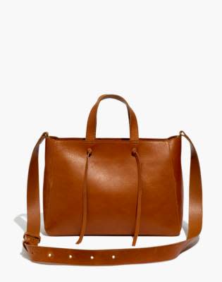 Madewell Elsewhere Tie Leather Crossbody Tote