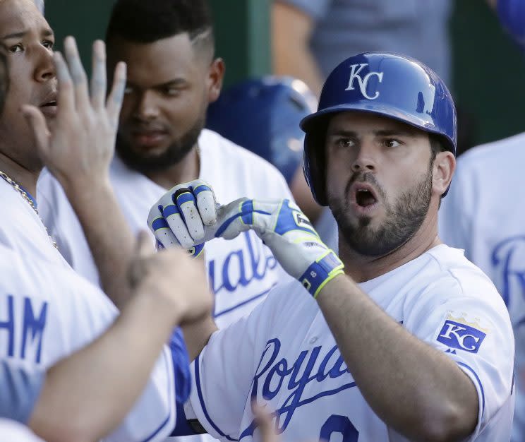 Mike Moustakas won the Final Vote again. (AP Photo)