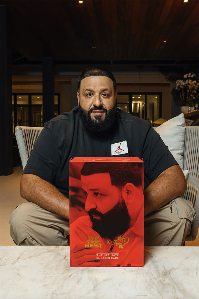 DJ Khaled with his collaborative “We The Best” Ultimate Box Pack with Crep Protect. - Credit: Courtesy of Crep Protect