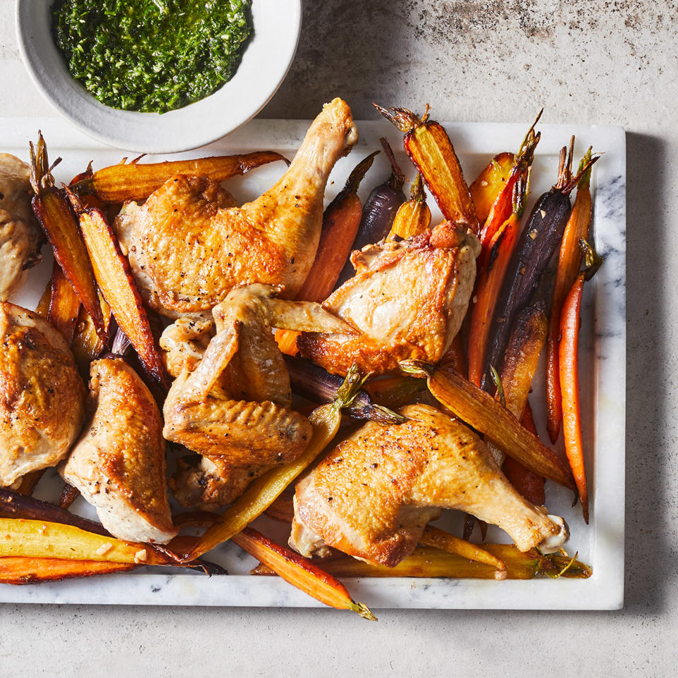 Crispy Roast Chicken & Carrots