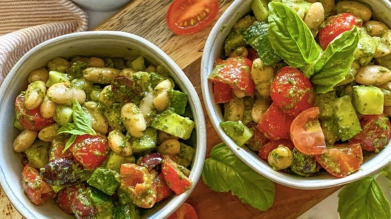 White bean and pesto salad