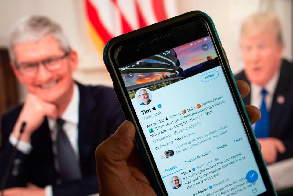 The Twitter feed of Apple chief executive Tim Cook, who turned into 