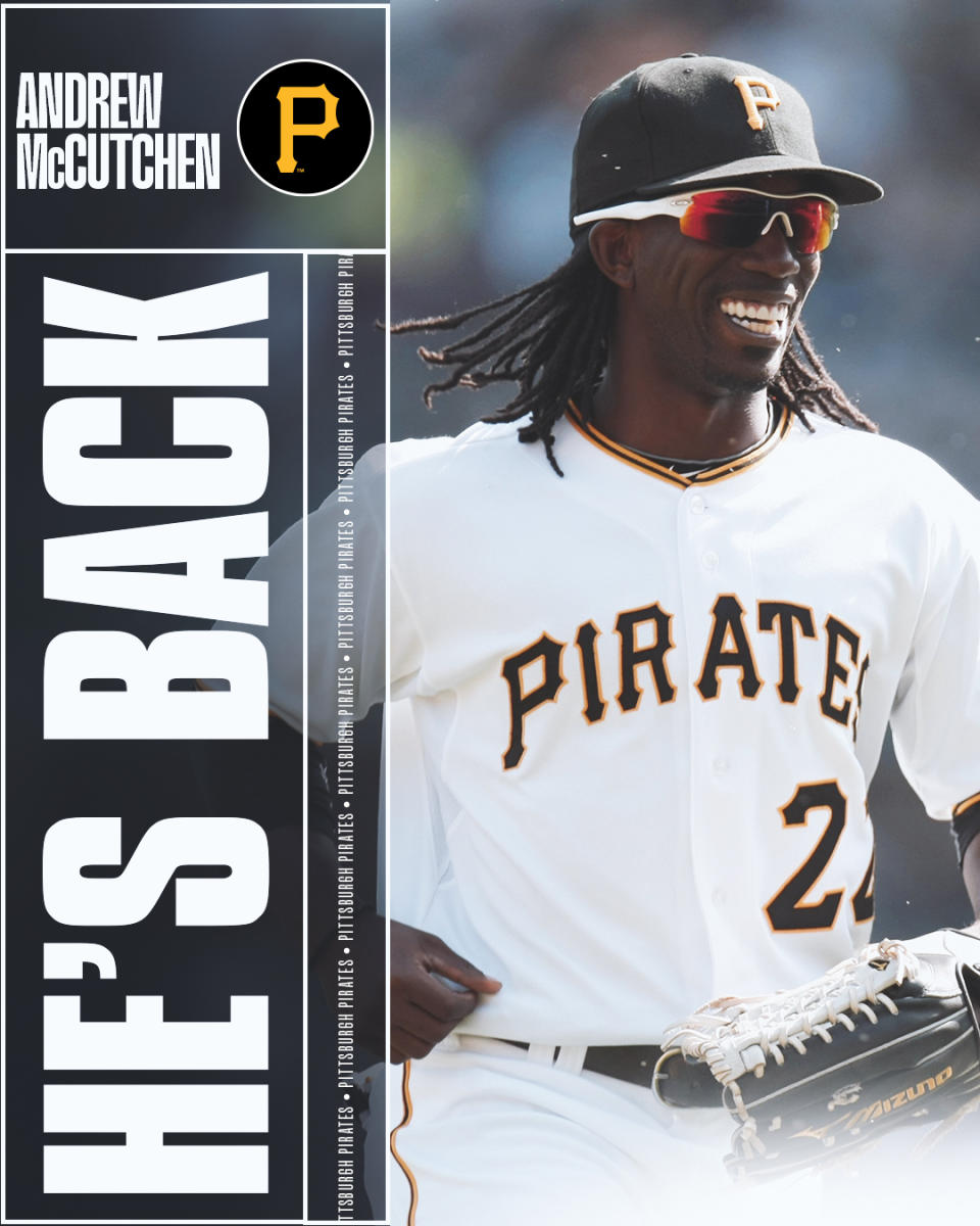 匹茲堡海盜今天宣布和麥卡辰（Andrew McCutchen）簽下一張1年合約。摘自mlb推特