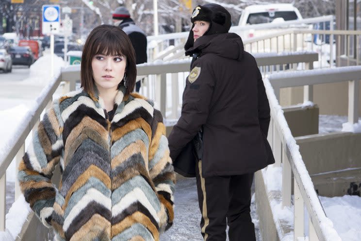 Mary Elizabeth Winstead as Nikki Swango, Carrie Coon as Gloria Burgle in FX's Fargo. (Credit: FX)