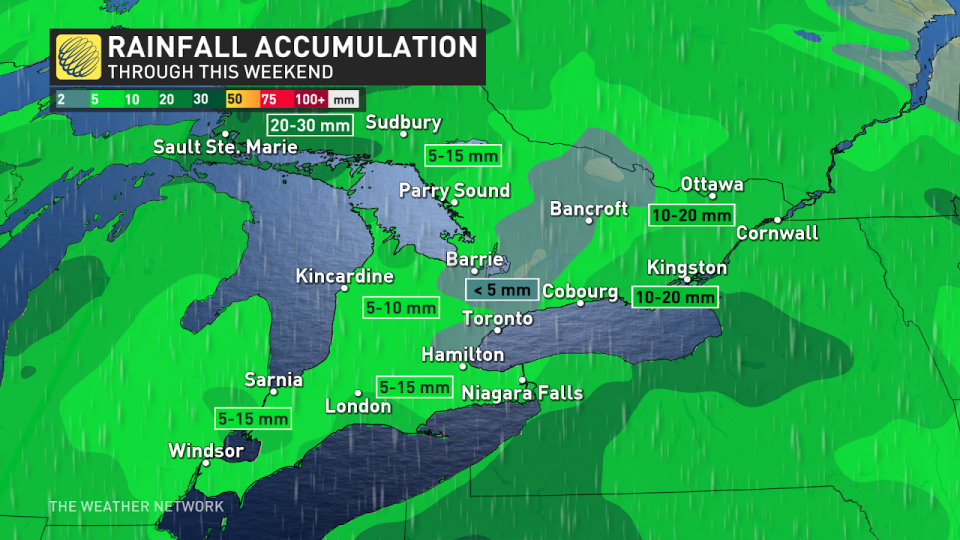 Ontario rain totals