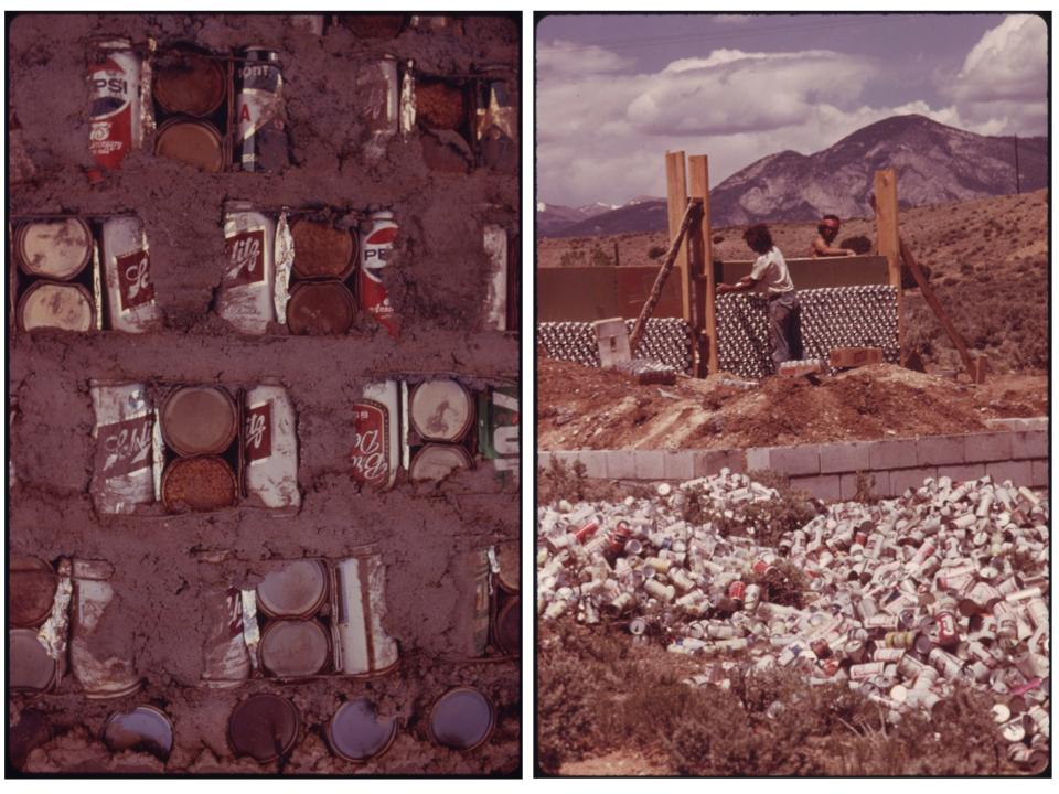 Inspired by the problem of trash and the lack of affordable housing, Reynolds created the “can brick” out of discarded steel and tin cans.