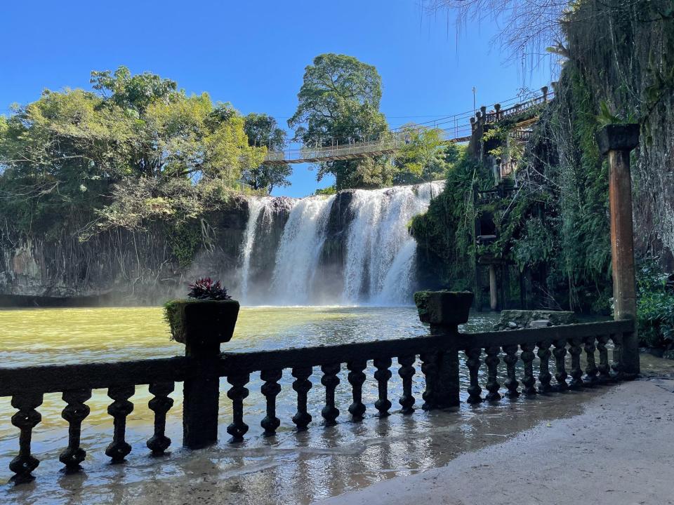 The waterfall at Paronella Park in Queensland, Australia.