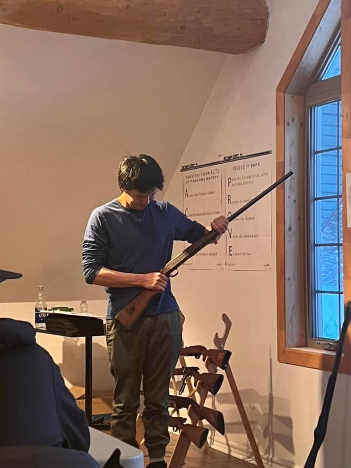 Michael Mark, 23, of Wemindji in northern Quebec teaches a firearms safety course. He's one of the youngest Cree instructors to teach the course.