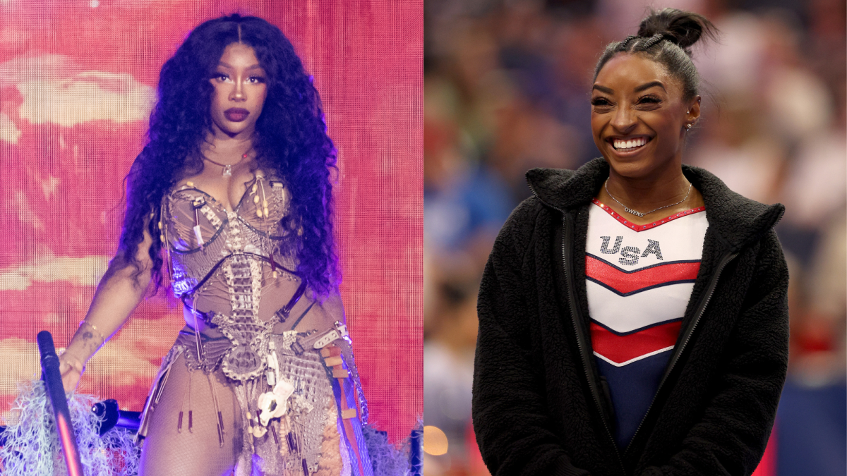 Simone Biles and SZA battle for the best handstand as the singer nostalgically reflects on her past as a gymnast