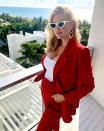 Upton announced on Instagram that she was pregnant with her first child. She shared a photo of herself standing on the balcony of a hotel room while showing off her tiny baby bump in a red pantsuit. "#PregnantinMiami," she captioned the snap.