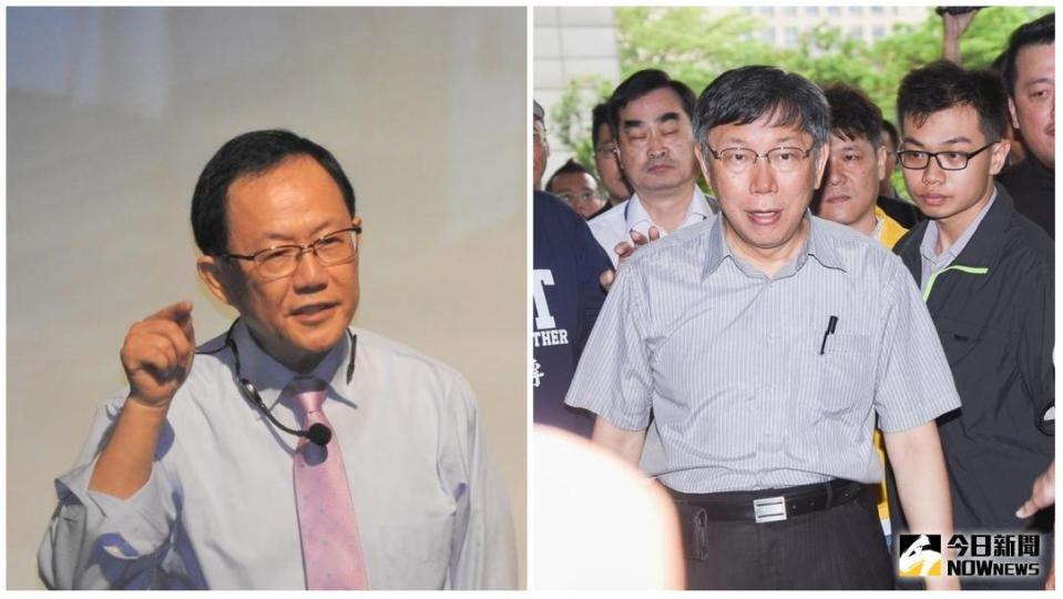 ▲國民黨台北市長提名人丁守中、台北市長柯文哲與民進黨的北市選戰三角關係，策略要怎麼選擇，牽動選戰走向。（合成圖／NOWnews）