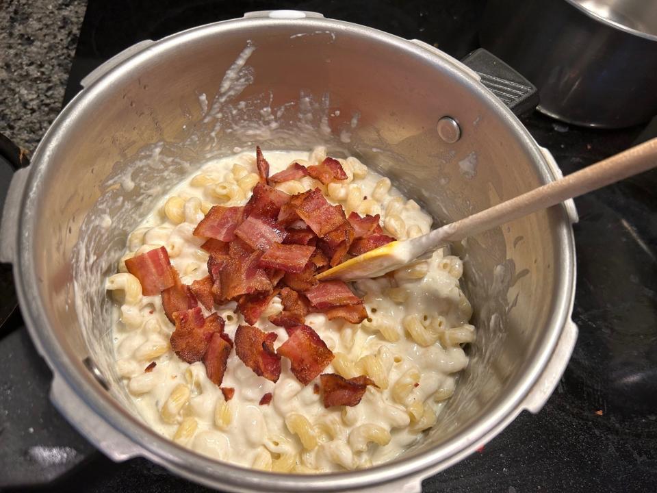 Adding bacon to Ina Garten's "Grown Up" Mac and Cheese