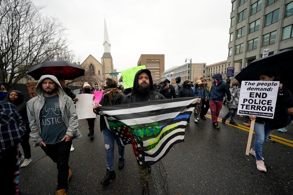 Protesters march Saturday, Jan. 28, 2023, in Memphis, Tenn., over the death of Tyre Nichols, who died after being beaten by Memphis police. (AP)