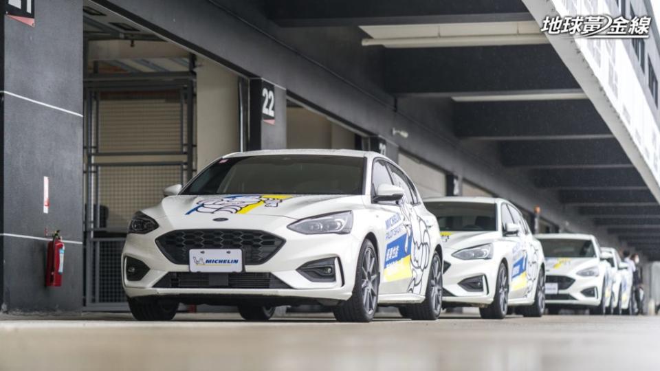 Pilot Sport 5的全場賽道與濕地煞停體驗車款皆為Ford Focus ST-Line Lommel。(攝影/ 劉家岳)