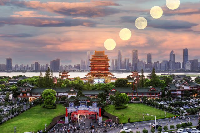 <p>CFOTO/Future Publishing via Getty</p> Rare super blue moon in China