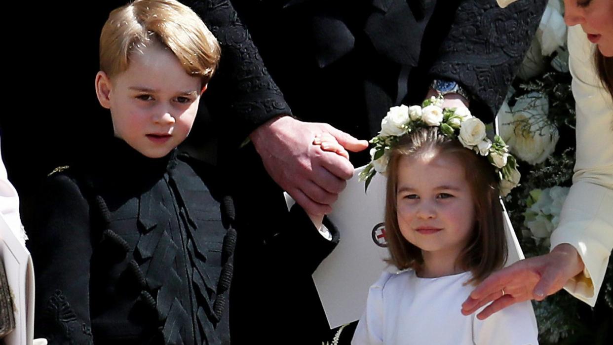 Prinz George und Prinzessin Charlotte bei der Hochzeit von Prinz Harry und Meghan Markle im Mai. Foto: Jane Barlow