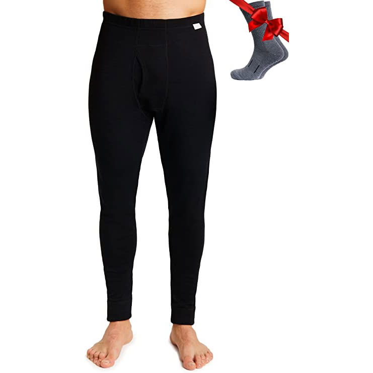 merino.tech men's leggings with a pair of hiking socks