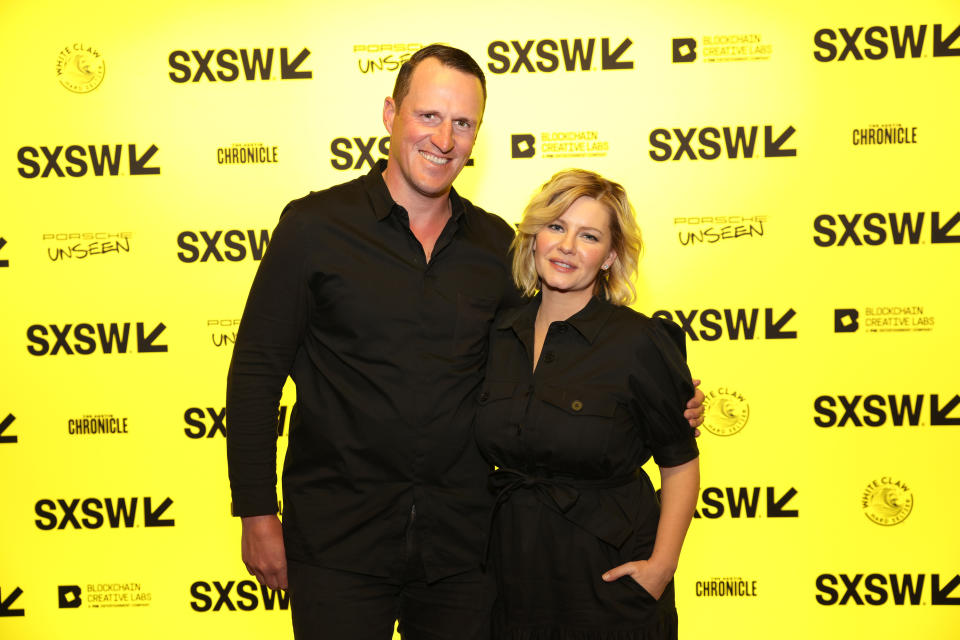 AUSTIN, TEXAS - MARCH 12: Dion Phaneuf and Elisha Cuthbert attend 