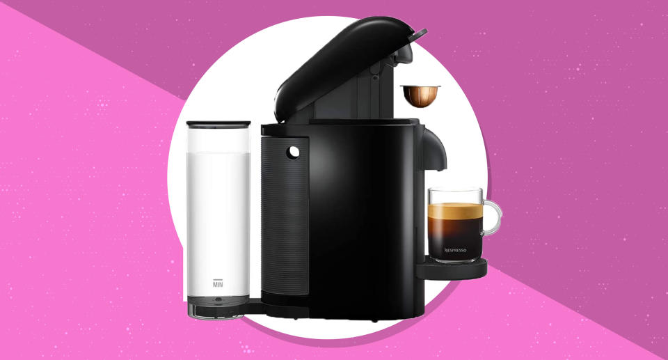 The Nespresso VertuoPlus Coffee and Espresso Machine in Ink Black. (Photo: Amazon)