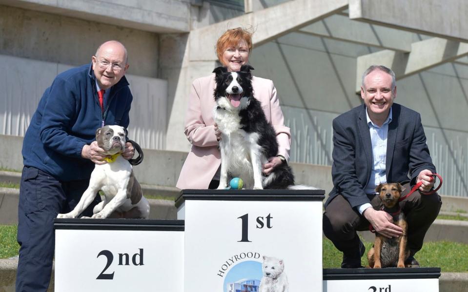 Emma Harper, SNP MSP for South Scotland, and her Border Collie Maya win Holyrood dog of the year 2017 - Sandy Young/PA