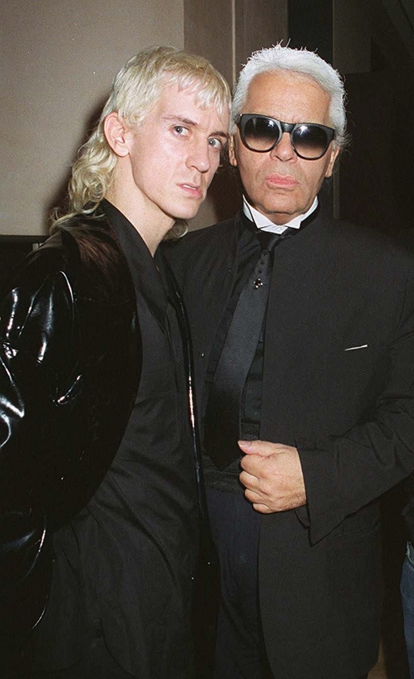 Jeremy Scott, Karl Lagerfeld and Hedi Slimane at the Opening Of Fendi Shop In Rue Francois In Paris