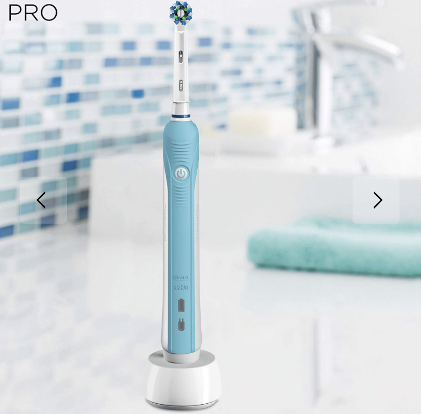 Oral B Pro 500 Cross Action Rechargeable Electric Toothbrush. PHOTO: Robinsons