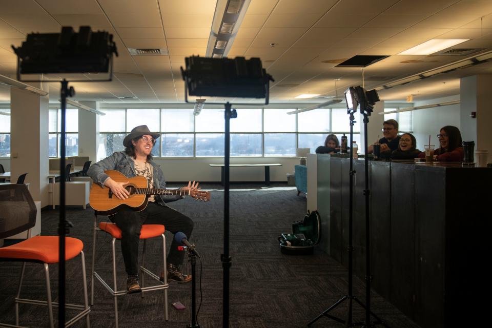 Adeem the Artist performs Jan. 4 at the Knoxville News Sentinel office for "The Scruffy Stuff," Knox News' weekly downtown podcast. After the release of their December album, Adeem has been praised by Rolling Stone, The New York Times and country music superstar Brandi Carlile.