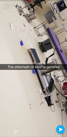 A snap of a trauma operating room is seen in Asheville, North Carolina, U.S., April 13, 2018, in this image taken from social media. Picture taken April 13, 2018. Lindsay Ann Toal via REUTERS