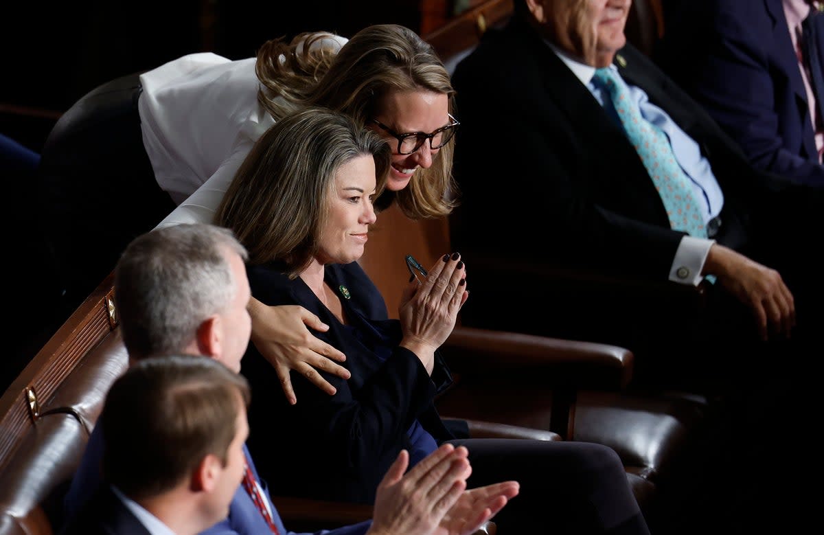  U.S. Rep. Angie Craig (D-MN) was one for the first Democrats to say President Joe Biden needs to step aside, along with Rep Hillary Scholten (D-MI) (Right).  ((Photo by Chip Somodevilla/Getty Images))