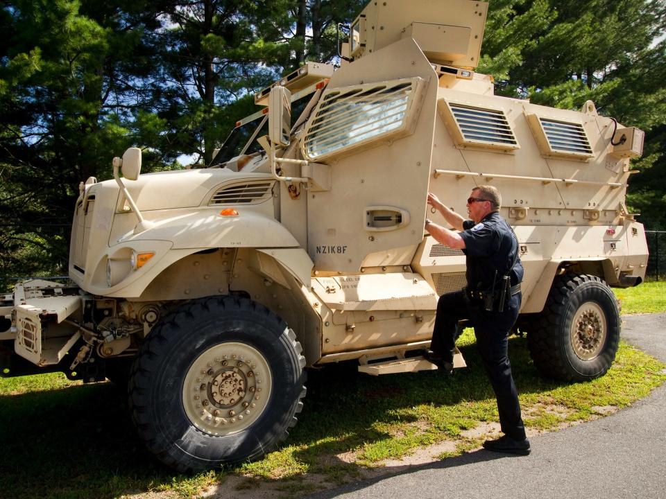 police mine car militarization military