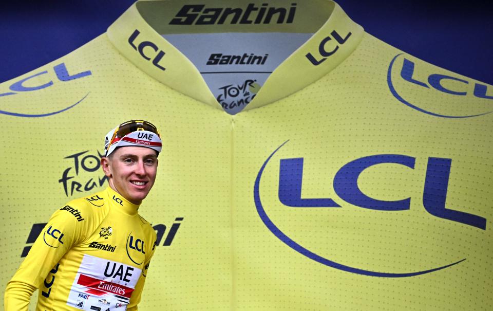 Tadej Pogacar is back in the lead rider’s yellow jersey (Getty)