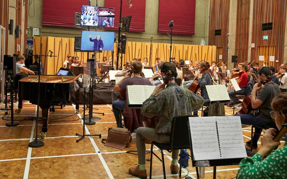 Students at Guildhall School of Music using the low latency tech - Clive Totman