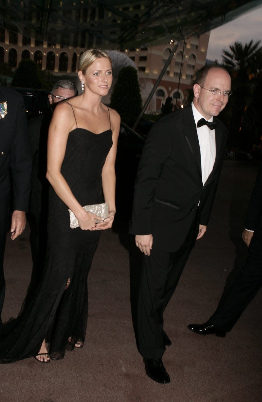 Charlene with Albert at the Automobile Club party following the F1 Grand Prix in Monaco.