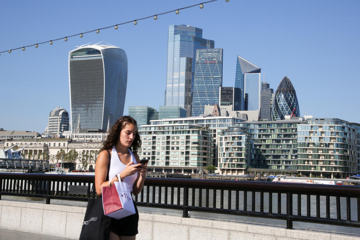 City of London skyline across river Thames. Photo: Dinendra Haria/SOPA/LightRocket via Getty Images