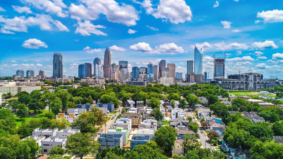 Charlotte North Carolina daytime skyline