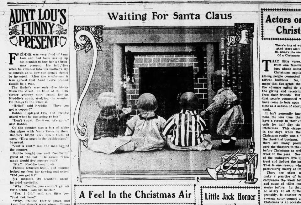 A photos shows children waiting for Santa Claus, Dec. 19, 1913 in the Carlsbad Current-Argus