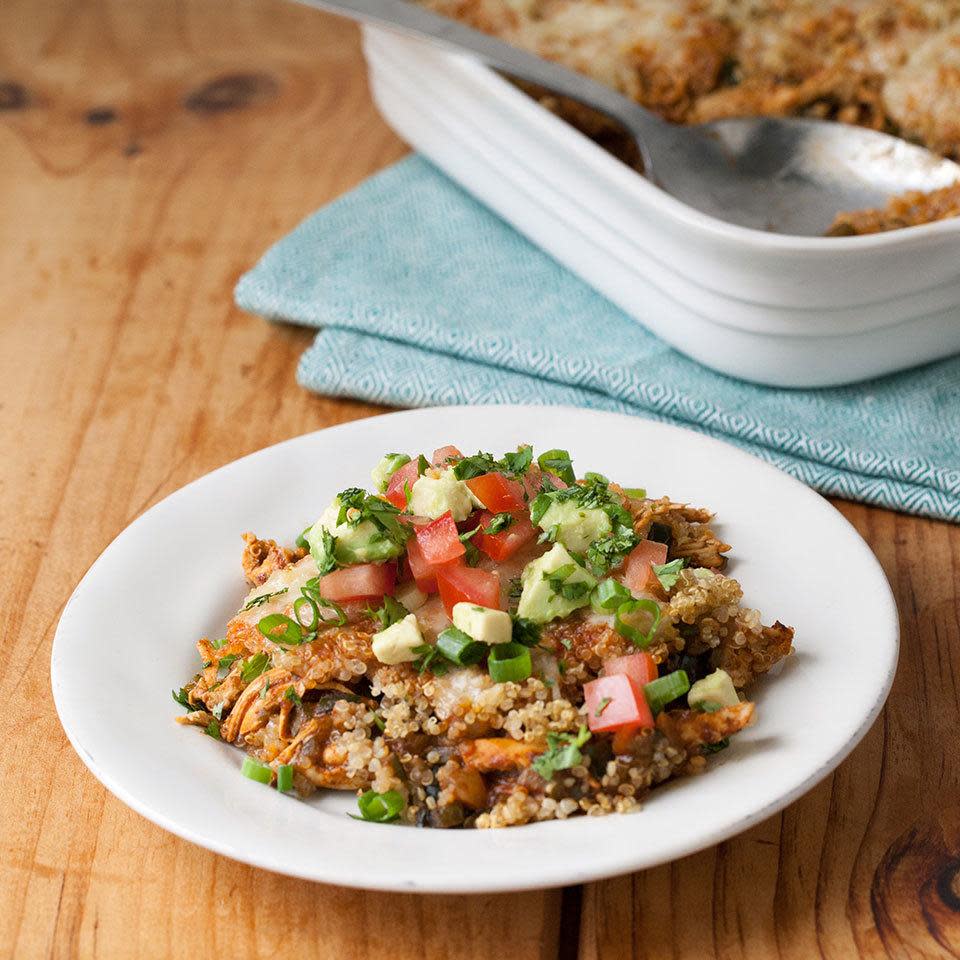 Quinoa Chicken Enchilada Casserole