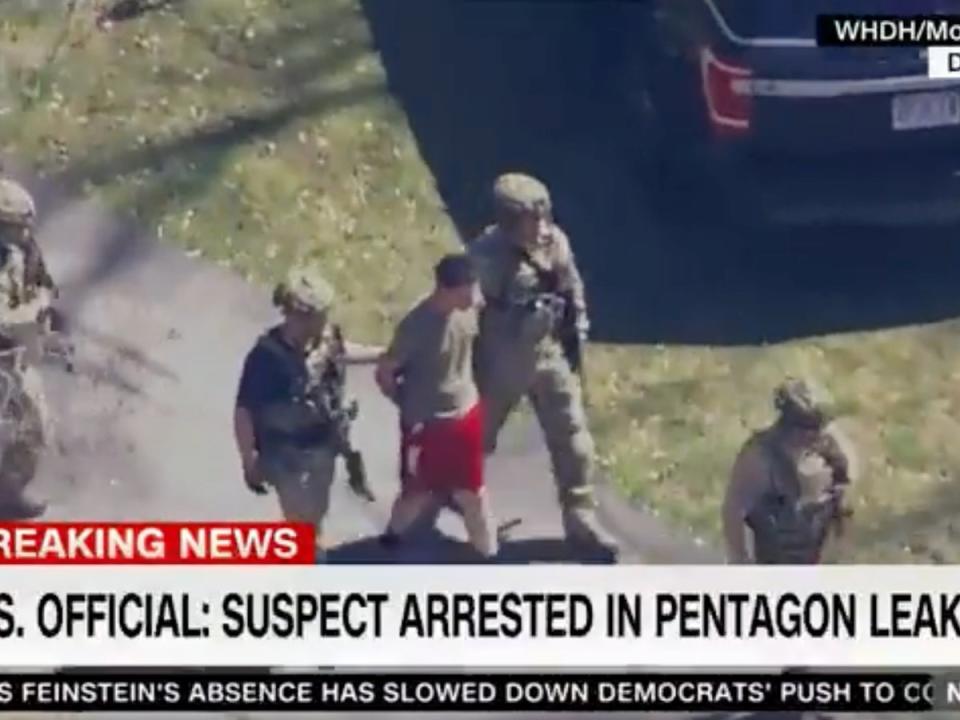 Suspect in leak of Pentagon secrets, Jack Texeira, is arrested by armed FBI agents in North Dighton, Massachusetts (CNN)