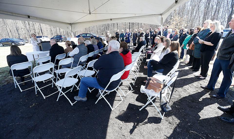 Foundations Community Childcare board President JoAnn Ford Watson speaks at the groundbreaking ceremony for the Foundations Community Childcare center.